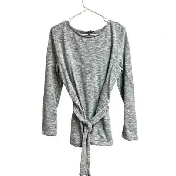J Crew Mercantile Long‎ Sleeve Shirt With Belt Women's Size Large Gray - Picture 1 of 6